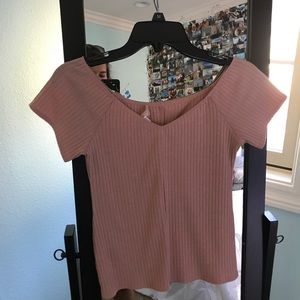 nordstrom off the shoulder pink top